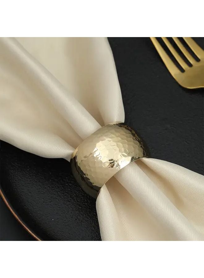 حلقة مناديل ذهبية معدنية على شكل قرص العسل، حامل مناديل زخرفي على شكل طبل لتزيين طاولات الفنادق - Image 4